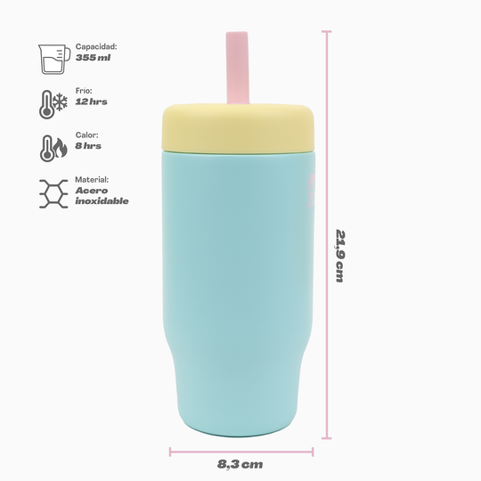 Vaso térmico Kids 530 ml Bombilla de Silicona