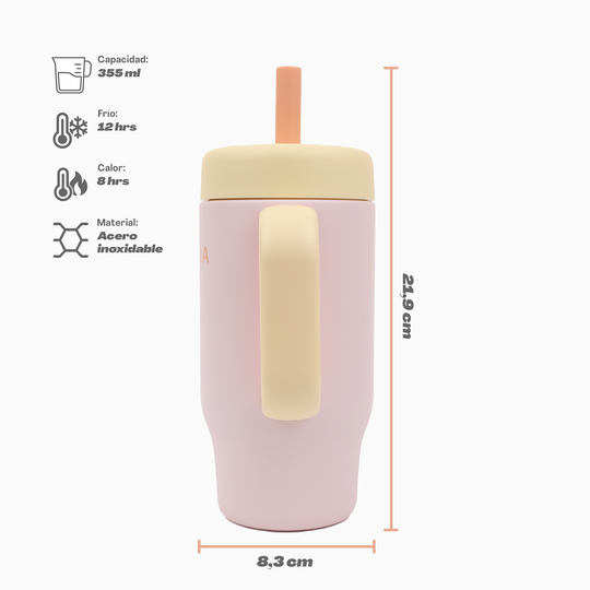 Vaso térmico Kids 530 ml Bombilla de Silicona