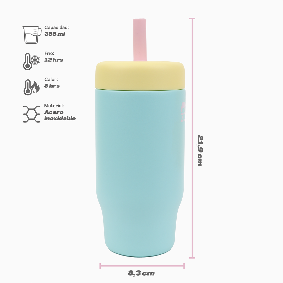 Vaso térmico Kids 530 ml Bombilla de Silicona