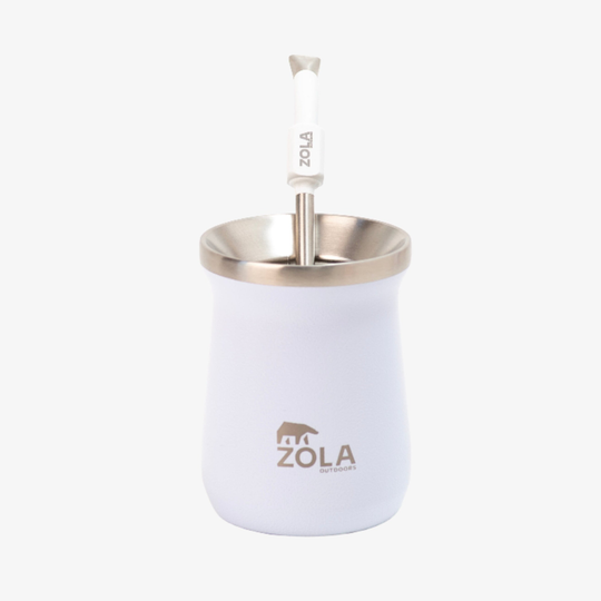 Set Metro blanco, vaso + bombilla
